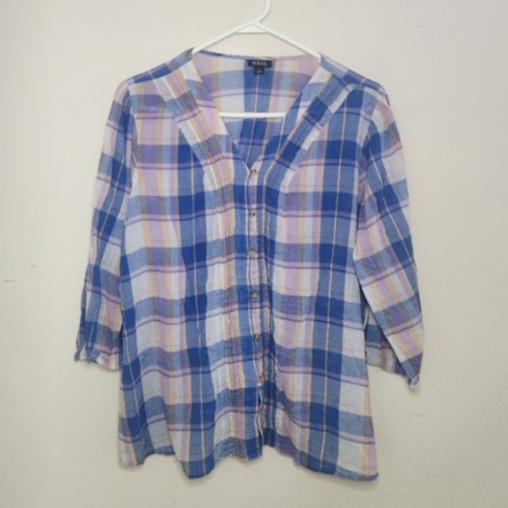 Women's a n a Plaid Top Sz Medium